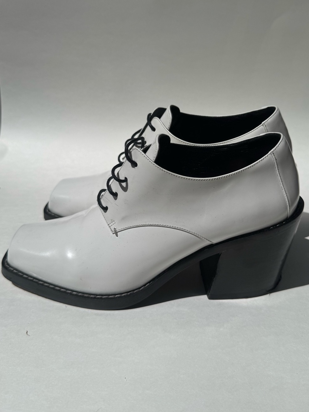 Creatures of Comfort FW18 Colin White Spazzalato Heeled Derby Loafer.